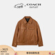 蔻馳（COACH）【禮物】奧萊男士男裝皮革TRUCKER夾克外套戶(hù)外 橙紅色 L