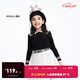 little MO&Co.含羊毛 童裝冬季女童娃娃領(lǐng)打底衫毛衣兒童針織衫女孩 黑色 100 110/52