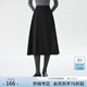 范思藍恩高腰A字半身裙女加厚中長(cháng)2024秋冬新款氣質(zhì)通勤14642 黑色 M