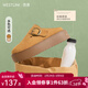 西遇（Westlink）包頭勃肯鞋半拖女2025新款秋季一腳蹬圓頭松糕厚底鞋外穿拖鞋 棕黃色 37