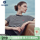 Navigare意大利小帆船短袖條紋T恤衫女25夏季新品圓領(lǐng)百搭體恤衫時(shí)尚上衣 黑白條紋 M