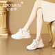 佐塞斯品牌阿甘鞋女輕便牛皮德訓鞋女2026春季新品女鞋時(shí)尚百搭休閑鞋女 白色 39