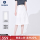 Navigare意大利小帆船女士半身裙秋季休閑百搭中裙純棉時(shí)尚通勤顯瘦A字裙 科技白 L