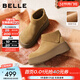 百麗（Belle）復古絨面勃肯鞋女冬季新款商場(chǎng)同款厚底加絨休閑短靴E6F1DDD5 棕色-厚絨 38 (240mm)