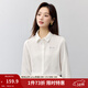 茵曼（INMAN）通勤簡(jiǎn)約繡花長(cháng)袖襯衫女2025春秋新款文藝舒適純棉襯衣上衣 米白色 L