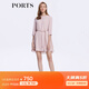 PORTS寶姿商場(chǎng)同款女裝春夏刺繡百褶網(wǎng)紗拼接A字連衣裙SM8D027NWB011 霧渺粉 S (4)