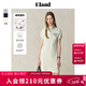 ELAND衣戀連衣裙女polo領(lǐng)單色刺繡修身顯瘦棉感裙子2025夏季新款 乳白色(64)Cream L /170