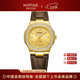西普尼金表（HIPINE）金表女防水石英表輕奢純金999黃金手表進(jìn)口機芯女生日禮物 【優(yōu)雅金-棕帶】金重3.5g+