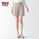 MUJI女式 萊賽爾纖維 短褲 褲子 休閑褲女士 夏天 女裝 BEC11C3S 淺米色 XS