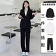 南木熊小個(gè)子西裝套裝女生西裝一整套大學(xué)生答辯面試工作服正裝職業(yè)裝 西服+襯衫+西褲 M碼【95-110斤】帶墊肩