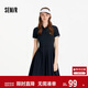 森馬（Semir）連衣裙女夏季撞色polo領(lǐng)短裙字母運動(dòng)風(fēng)學(xué)院風(fēng)百褶裙101325114051