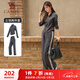 駱駝（CAMEL）立領(lǐng)健身女裝撞色修身兩件套運動(dòng)服 Y24CAWL6620 墨灰 XL