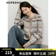 紅袖（hopeshow）復古風(fēng)費爾島針織開(kāi)衫2025冬季新款女裝撞色提花圓領(lǐng)氣質(zhì)毛衣外套 拉格比褐033 M
