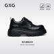 GXG男鞋2026年新款厚底德比鞋商務(wù)通勤正裝皮鞋大頭寬楦透氣緩震 黑色 41 (255mm) =運動(dòng)鞋42碼