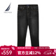 諾帝卡（NAUTICA）【商場(chǎng)同款】男裝25秋冬新款棉滌混紡簡(jiǎn)約磨毛帶絨牛仔褲男PO5351 黑色0TB 33