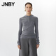 JNBY/江南布衣春夏新品半拉鏈毛針織衫修身連帽柔軟5P1311200