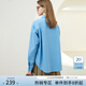 范思藍恩23FS11190 純棉襯衫女長(cháng)袖春季新款法式寬松落肩上衣 伊頓藍 M