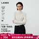 藍地（LANDI）[無(wú)縫一體織造]羊絨綿羊毛高領(lǐng)修身長(cháng)袖針織衫女2025冬新品 白色 M