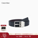 Calvin KleinJeans【情人節禮物】男商務(wù)休閑紳士風(fēng)ck光面皮革針扣皮帶腰帶