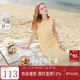 三彩2025夏季新款純棉連衣裙一字領(lǐng)法式吊帶裙極簡(jiǎn)長(cháng)裙M 檸檬黃 M 160/84A