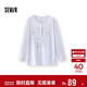 森馬（Semir）長(cháng)袖T恤女夏中長(cháng)款oversize印花2026甜美少女感罩衫109326101003