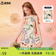 ASK JUNIOR女童連衣裙夏季中大童童趣涂鴉時(shí)尚滿(mǎn)印休閑兒童吊帶公主裙140