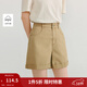 茵曼（INMAN）法式純棉彩色牛仔短褲2025夏季女裝新款百搭顯瘦寬松a字褲子 卡其色 28