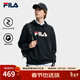 FILA 斐樂(lè )情侶款男女連帽衛衣冬季新款休閑寬松加絨保暖長(cháng)袖上衣 【常規款】正黑色-BK L 175/96A/L