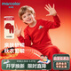馬卡樂(lè )春秋嬰幼兒童純棉秋衣秋褲保暖睡衣套裝家居服 紅色中國醒獅 140