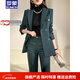 羅蒙品牌羊毛西裝套裝女2026新款冬季加厚高端職業(yè)套裝毛呢正裝西服 綠色裝 常規 L