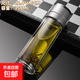 車(chē)載雙層高硼硅玻璃杯便攜厚底茶水分離杯子一鍵開(kāi)蓋耐熱水杯 銀色 350ml