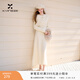 香影法式針織套裝女2025冬季新款休閑圓領(lǐng)毛衣半身裙含羊毛兩件套 鷺白 M