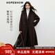 紅袖（hopeshow）100%綿羊毛呢外套2025季新款女裝高級獨特超好看氣質(zhì)雙面呢大衣 黑巧克力0B7 S