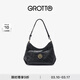 GROTTO個(gè)樂(lè )經(jīng)典迷你hobo植鞣綿羊皮輕便單肩斜挎小軟包禮物 經(jīng)典黑（金標MINI） MINI