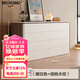 BECHUMO德國品牌實(shí)木斗柜奶油風(fēng)臥室床尾收納柜現代簡(jiǎn)約客廳儲物抽屜柜 1.6m八斗柜-暖白色+胡桃木紋