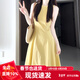 GARNUO黃色無(wú)袖背心連衣裙子女夏季2026新款法式氣質(zhì)高級感收腰顯瘦長(cháng)裙 黃色【無(wú)袖長(cháng)款】 S 【80-100斤】