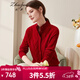 兆君秋冬紅色絞花半高領(lǐng)羊絨衫女 加厚開(kāi)衫外穿毛衣針織外套 石榴紅 2XL /115
