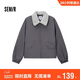 森馬（Semir）外套女oversize插肩袖仿羊羔毛毛領(lǐng)冬季2024夾棉夾克109724108016