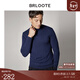 巴魯特（Brloote）羊絨高領(lǐng)針織衫男刺繡保暖修身針織打底衫冬裝 藏青 175/96A