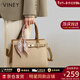 viney牛皮手提包包女包斜挎包媽媽包中年生日新年禮物送女友老婆 【卡其色】實(shí)用高檔輕奢托特包 時(shí)尚品牌百搭通勤單肩包