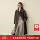 范思藍恩鉆石立裁系列減齡款娃娃領(lǐng)毛呢大衣25冬牦牛絨雙排扣外套 咖色 XXS