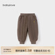 babylove寶寶夾棉長(cháng)褲冬季加厚綿羊毛外出保暖束腳褲兒童百搭休閑褲子