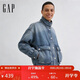 蓋璞（GAP）女裝2026春季新款logo刺繡工裝寬松立領(lǐng)牛仔外套夾克859835
