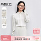 尚都比拉春季職場(chǎng)通勤風(fēng)襯衫女裝輕奢高級感襯衣長(cháng)袖修身上衣  米白色  S 