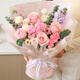 【38節】粉色玫瑰康乃馨混搭禮品花束