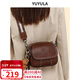 YUYULA牛皮包包女包斜挎包休閑迷你單肩小圓包生日禮物高級感送女友老婆