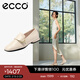 愛(ài)步（ECCO）樂(lè )福鞋女 通勤輕奢百搭單鞋簡(jiǎn)約氣質(zhì)粗跟女鞋 安妮方頭208563 石灰色20856301378 35