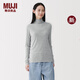 MUJI  女式 萊賽爾輕薄高領(lǐng)長(cháng)袖T恤女士女款26年春季新品 打底衫 灰色 M （160/84A）
