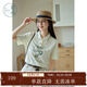紫涵（ZIHAN）紫涵POLO領(lǐng)印花T恤女夏季新款森系學(xué)院風(fēng)米白正肩短袖上衣 米色 S