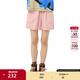 幻走（MOVEUP）2025夏季新款.FUN系列純棉丈根腰頭織嘜牛仔短褲女 貝粉色 L